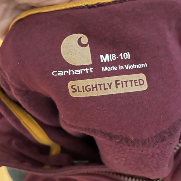 Carhartt Force Delmont Front Zip Women's Burgundy Hoodie - Picture 4 of 8